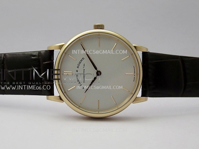 Saxonia Thin 211.026 RG SVF Best Edition Silver dial On Black Leather Strap A2892